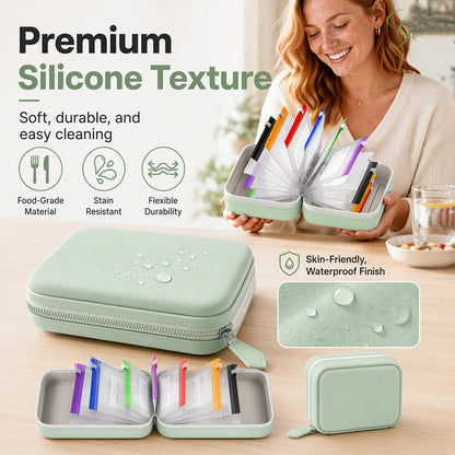 💊 A8 Waterproof Pill Pouch Set – 14 Color-Coded Pouches, Crush-Proof Shell, Up to 2 Weeks of Meds! ✨
