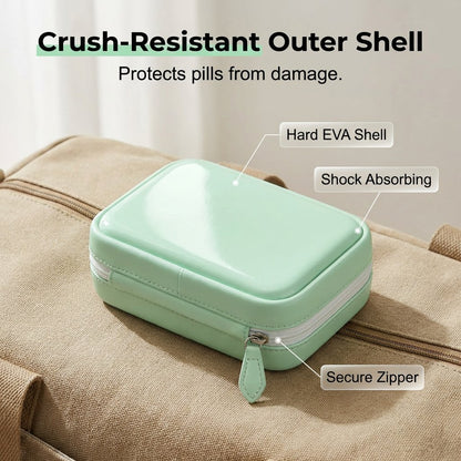 💊 A8 Waterproof Pill Pouch Set – 14 Color-Coded Pouches, Crush-Proof Shell, Up to 2 Weeks of Meds! ✨